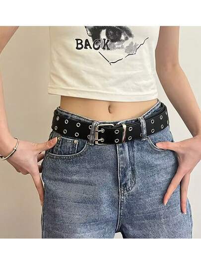 Cinto unissex cravejado jeans estilo de rua estilo blogueiro moda festa e festival halloween