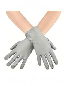 D EXCEED 1/3 Pcs Women's Short Satin Opera Gloves Formal Dancing Gloves For Wedding Bridal Banquet Party Gloves 1920s Flapper Accessories, Halloween