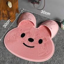 Multifunktionale Silikonbadematte - Fußpeelingmatte, rutschfeste Massagematte zum Duschen, rutschsichere Badematte, Dusch-Fußpeeling, Entfernung von Hornhaut, Hase-förmige Silikon-Massagefußmatte, Wohnwagen-Essentials, Badezimmer-Essentials für Zuhause, Hase-förmige Silikon-Badematte