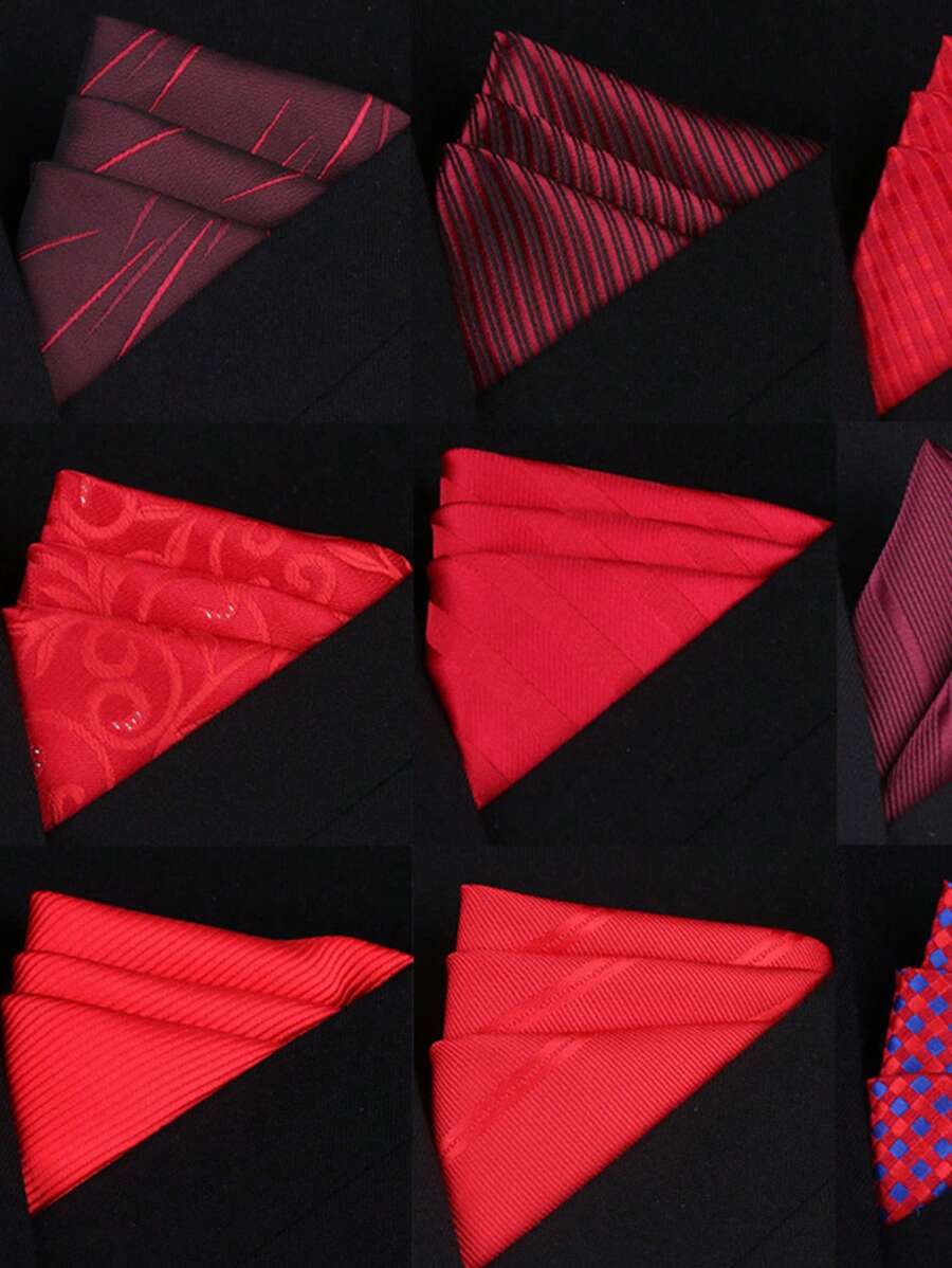 1pc Men's Solid Color Polyester Formal Suit Pocket Towel, Business Formal Square Chest Towel, Retro Shirt Handkerchief