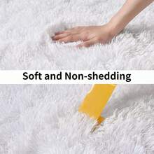 1件灰色毛绒地毯，适用于客厅，蓬松柔软的扎染长毛绒地毯，卧室地毯，儿童房地毯，男孩女孩宿舍婴儿房地毯，轻质涤纶地毯，家居装饰美学