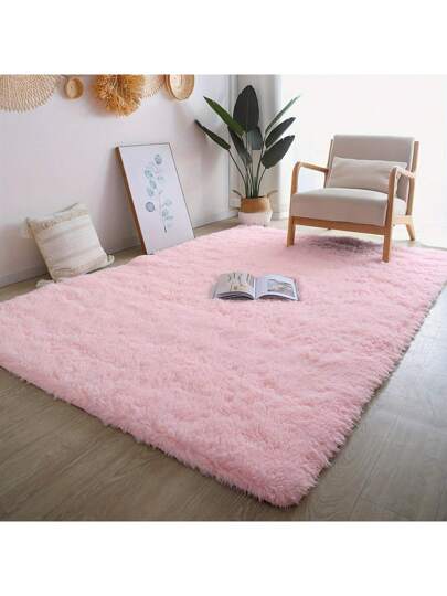 1PC Roze Capet Living Room Fluffy Rugs Kids Fuzzy Tapijt Teen Zachte Polyester Shag Rectangular Bedroom Girls Nursery Dorm Playroom Home Teenager