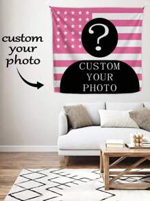 1pc Customizable Personalized Tapestry With Photos And Text, For Birthday, Wedding, Halloween, Christmas, Party, Father's/Mother's Day, Home Decor, Bedroom Aesthetics, Wall Art Lightweight Custom For Graduation, For Weddings, For Housewarming Tea Room, Bedroom, Living Room, Custom Tapestry, Custom Flags For Anniversaries, For Graduation, For Housewarming, For Weddings, For Birthdays Sofa, Bed, Car, Tea Room, Bedroom, Living Room Back To School