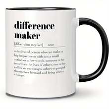 [11 Oz White Coffee Mug] Difference Maker Coffee Mug - Difference Maker Gifts, Appreciation Gifts For Teacher Mentor  Boss, Thank You Gifts For Women, Coffee Mugs 11 Oz White - Black - View 1