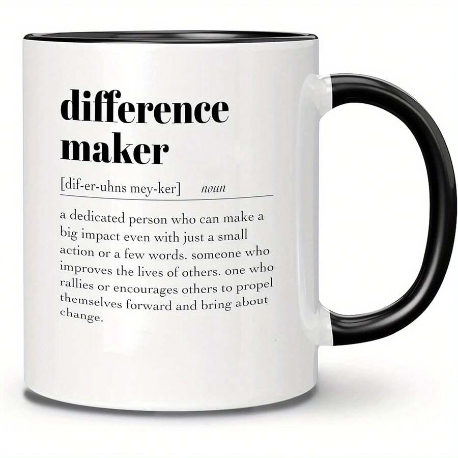 [11 Oz White Coffee Mug] Difference Maker Coffee Mug - Difference Maker Gifts, Appreciation Gifts For Teacher Mentor  Boss, Thank You Gifts For Women, Coffee Mugs 11 Oz White - Black - View 1