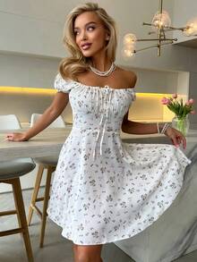 QIANZHIDU SUNSTORY Women's Fashion And Elegant Dress For Spring, Women's Summer, Best Friends, Afternoon Tea Party, Daily Date, Summer, Women's Outing Dress, Women's Elegant Dress, Y2k Clothes, Music Festival, Beach, Birthday, Women's Clothing, Casual Outing, Wedding, Holiday, Summer, Women's Clothing, Back To School Dress, Elegant Women's Dress - White - View 5