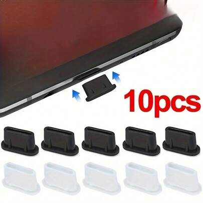 10pcs Type-C Charging Port Dust Plug Silicone Protector - Protective Cover