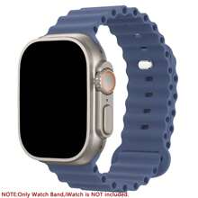 Ocean Silicone Sport Band Compatible With Apple Watch Ultra 2/Ultra Band 49mm 45mm 46mm 44mm 42mm(Series 3) For Men Women, Breathable Soft Waterproof Strap For Apple Watch Ultra 2, Apple Watch Ultra Series SE 10/9/8/7/6/5/4/3/2/1