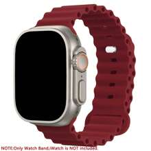 Ocean Silicone Sport Band Compatible With Apple Watch Ultra 2/Ultra Band 49mm 45mm 46mm 44mm 42mm(Series 3) For Men Women, Breathable Soft Waterproof Strap For Apple Watch Ultra 2, Apple Watch Ultra Series SE 10/9/8/7/6/5/4/3/2/1
