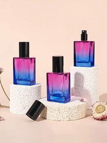 1 szt. Szklane butelki na perfumy Gradient 1oz/30ml - Wymienne butelki z atomizerem do drobnej mgiełki, podróżny rozmiar, przenośny kwadratowy design do perfum, olejków eterycznych i balsamów