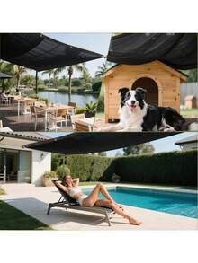 85% Sun Shade Cloth,Rectangular Sunshade Net, Breathable, Square Sunshade, Suitable For Courtyard, Farm,Car Shade,Pet House,Pergolas, Terraces, Plant Insulation Nets,Balconies, Garages, Backyards, Swimming Pools, Lawns, Walls, Outdoor Activities, Privacy Screens, Fences, Sunshades - Black - View 9