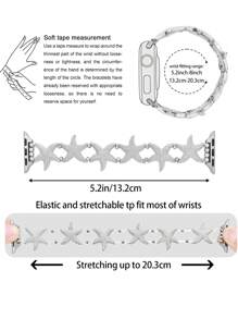 1 pièce Bracelet élastique en alliage de zinc doré avec étoile de mer simple et pour femmes. Compatible avec les bracelets de montre de 38/40/41/42/44/45/49 mm. Compatible avec les séries Ultra2/SE/9/8/7/6/5/4/3/2/1. Bracelet de montre femme style océan. Accessoire de mode de qualité pour femme. Bracelet/sangle pour montre connectée. Sangle personnalisée et unique, cadeau pour la Saint-Valentin ou la Fête des Mères