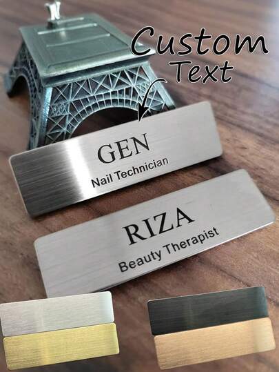 1 Stück individuell gravierter Edelstahl Namensschild Anstecknadel, geeignet für Lehrer, Krankenschwestern, Büromitarbeiter, Hochzeiten, Partys - ideal für Firmenkunden Massenbestellung, Trauzeugen/Brautjungfern, Vatertags- und Lehrertags-Geschenke, Bekleidungszubehör, schicker Herbst, Freund, Freundin, Familie, Freunde, Neujahrs-Glamour