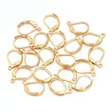 20pcs Allergy Resistant Earring Hooks Stainless Steel Lever Earring Round Hook Ear Wire With Open Loop For Earring Design Jewelry Making