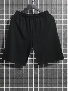 Customized Men's Shorts, Spring/Summer Versions, Personalized Design, Upload Your Photo/Couple/Family/Pet/Friend/Landscape, Enter Your Text/Name/Slogan/Funny Message/Wishes. Men's Black Casual/Sports Shorts, Holiday/Valentine's/Birthday/Anniversary Photo Customized Gift, Spring/Summer Shorts - Black - View 4