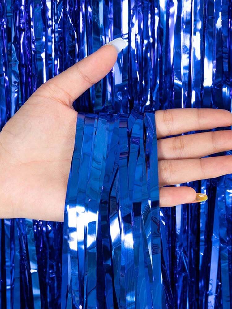 2 件 2m*1m 流苏雨帘气球派对背景装饰窗帘，颜色可选蓝色、绿色、粉色、紫色、玫瑰金、黑色、金色、红色、银色，适用于婚礼、生日、毕业典礼、周年纪念、派对用品 - 彩色 - 查看 10