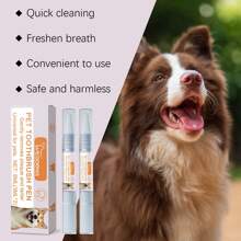 Pet Toothbrush Pen, Dog & Cat Tartar, Plaque, Odor Removing Tooth Cleaning Brush, Daily 1 Minute Brushing = Extending Precious Memories By 1,825 Hours