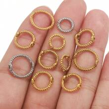 10pcs304 Stainless Steel Simple Double Holes Twist Ring Link Ring Beading Can Wear Beads Pendant DIY Bracelet Necklace Jewelry Making Supplies