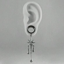 2PCS New Exquisite Ear Gauges Elegant Tassel Style Fashion Gothic Style Piercing Earrings Expander For Women Jewelry Suitable For Life And Parties. - Geometry - View 9