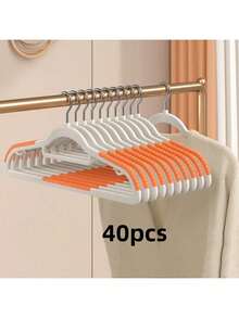 10 件装衣架成人防滑无缝设计肩托适用于衣柜、洗衣房、阳台、浴室晾衣