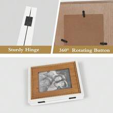 Triple Hinged 3 Picture Frame 4X6 Distressed Wooden Photo Frame For Tabletop Display Picture College Frame Holiday Christmas Home Decor - boho 5X7 White - View 3
