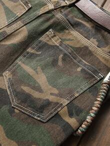 Men's Camouflage Drawstring Decor Jeans - Multicolor - View 6