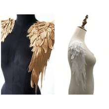 1 对刺绣天使翅膀贴花缝纫花朵补丁适用于婚礼派对礼服新娘礼服服装 DIY 工艺品，返校情人节 - 彩色 - 查看 9