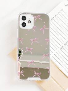 Cute Bow Tie Pattern Mirror Shockproof Phone Case, Compatible With IPhone 16/11/12/13/14/15/15 Pro/15 Plus/15 Pro Max/7 Plus/8 Plus/X/Xs Max/Xr/11 Pro/12 Pro/13 Pro/14 Pro/12 Mini/13 Mini/11 Pro Max/12 Pro Max/13 Pro Max/14 Pro Max/14 Plus/6/6s/6 Plus/7/8/16 Pro/16 Plus/16 Pro Max/SE, And Galaxy A54/A14/A12/A13/A15/A32/A33/A24/A52S/S20/S21/S22/S23/S24/S23 Plus/S24 Ultra/S25/A15/A33/A23, Waterproof, Shockproof, Scratch-Resistant - Multicolor - View 4