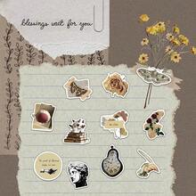 50pcs Vintage Artistic Sticker Pack For Luggage, Laptop, Notebook, Diary, Helmet, Guitar, Skateboard, DIY Waterproof Decal,School Supplies,Back To School - Multicolor - View 5