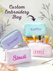 Túi đựng mỹ phẩm sáng tạo độc đáo thời trang đơn giản mới, Túi đựng mỹ phẩm có văn bản tùy chỉnh cho phụ nữ, Túi xách phong cách nhẹ nhàng phù hợp với hoạt động ngoài trời, Túi đựng đồ du lịch, Túi đựng đồ vệ sinh cá nhân, Túi đựng mỹ phẩm, Đa chức năng, Trang trí, Chữ cái, Màu trơn, Tinh tế, Phong cách, Cổ điển, Hiện đại, Nhiều màu sắc, Giải trí, Cơ bản, Thường ngày, Mềm mại, Độc đáo, Tùy chỉnh, Cá nhân hóa, Tùy chỉnh, Quà tặng lý tưởng cho cô ấy, Bạn gái, Cô ấy, Ông bà, Gia đình, Bạn trai, Bạn bè, Quà tặng Ngày của Mẹ cho Phụ nữ - Nhiều màu - Xem 1