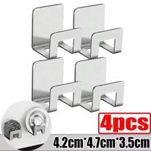 2pcs Stainless Steel Sponge Holder Adhesive Sink Drain Rack Kitchen Drying Rack Hanger Storage Rack Sink Accessories