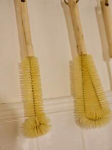 Cirelle 1pc Extended Wooden Handle Cup Brush Minimalist Style Easy To Store No Dead Corners Milk Bottle Insulated Cup Cleaning Brush Wall Breaking Machine Cleaning Tool Easy To Clean Kitchenware Strong Cleaning Power Tightly Knitted Wool Suitable For Home Use,Kitchen,Bathroom,Home,Household Suppliers