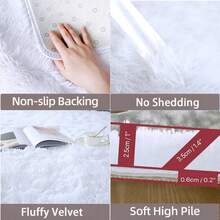 1件灰色毛绒地毯，适用于客厅，蓬松柔软的扎染长毛绒地毯，卧室地毯，儿童房地毯，男孩女孩宿舍婴儿房地毯，轻质涤纶地毯，家居装饰美学