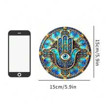 1pc Hamsa Hand Acrylic Suncatcher, Suitable For Window, Anti-Evil Pendant, Meditation Home Decor, Porch, Room, Housewarming Gift