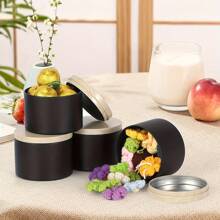 Conjunto de 48 peças para fazer velas, incluindo 6 frascos pretos de vela com tampa de madeira de 4 oz, com adesivos para pavio, 16 pavios, 20 adesivos para segurar os palitos de vela e 6 suportes de pavio para artesanato de velas DIY, artes e ofícios, ótimo para iniciantes e hobbistas, perfeito para presentes de Natal, Halloween, Páscoa, Ação de Graças e Dia dos Namorados!