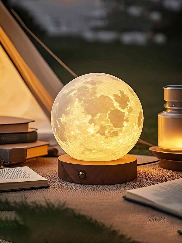 1PC 3D Moon Night Light USB Powered, Touch Control 7 Color Changing LED Lamp, Mood Lighting For Bedroom Nursery Desk Home Decor