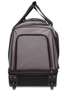 30 In Rolling Drop-Bottom Duffel Bag For Travel, Black And Gray - Black - View 7