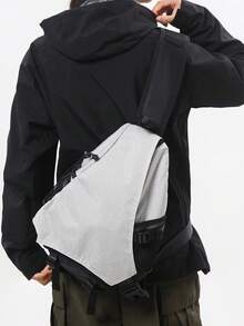 peach tree 大容量男士胸包休闲单肩包斜挎包旅行背包尼龙收纳徒步袋邮差包，商务休闲，情人节，黑色，学院风，多功能户外背包 - 彩色 - 查看 7