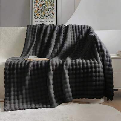 Cobertor de lã de pelúcia de cor sólida, macio e confortável, 160*200 cm