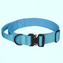 CP407 可调节战术狗项圈，适用于中大型犬 - 耐用尼龙，配有金属扣、D 形环和控制手柄 - 鲜艳的色彩，防爆，适合训练和散步 - 适合狗主人 - 非常适合户外活动和训练