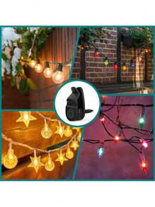10PCS -Outdoor String Light Clips, Weatherproof Cable Hooks For Hanging Small String Lights And Holiday Decorations - Black,