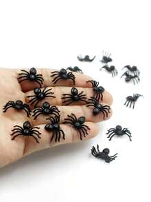 100pcs/50pcs Realistic Mini Spiders Set - Fake Mini Spiders, Plastic Spider Toy- Horror Prank, Cheap Fake Spiders Bulk Halloween Outdoor Haunted House Props Horror Prank/Graduation Gag Gift/Garden Decor/Yard Decor/Holiday Decor,Plastic Scary Props, Waterproof Outdoor Spiders - Black - View 9