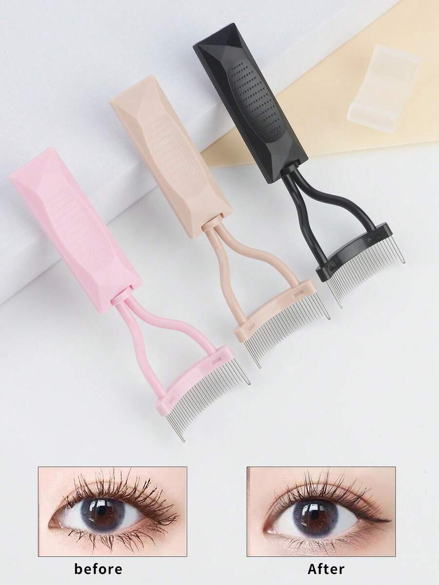 1pc Stainless Steel Eyelash Curler & Separator - Multicolor - View 1