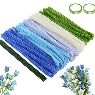 223/272pcs Value Pack Wholesalers DIY Pipe Cleaner Projects, New Colorful Pastel Pipe Cleaners Flowers Kit With Step-By-Step Video, Upgraded Flexible Fabric Chenille Stem Bulk Craft Pipe Cleaners Twist Sticks For DIY Art Craft Decorations For Beginners,