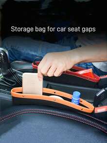 1/2 szt. wypełniacz szczelin samochodowych, syntetyczna skórzana torba do przechowywania fotela samochodowego, kieszeń szczelinowa, pudełko do przechowywania fotela samochodowego do przechowywania telefonów komórkowych, okularów przeciwsłonecznych, kluczy, praktyczne akcesoria samochodowe, przechowywanie i organizacja w garażu, regulowana torba do przechowywania, pudełko do przechowywania szczelin przedniego fotela samochodowego - Wielokolorowe - Zobacz 5