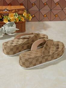 Sandalias de cuña con suela gruesa para mujer, para uso veraniego y playa, nuevos estilos de moda 2025