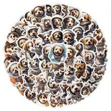 50 adesivos com design de cachorro espacial fofo de desenho animado, podem ser aplicados em copos de água, computadores, telefones, malas, skates, notebooks, desktops, guitarras, carros, capacetes e outros itens de decoração do dia a dia para adultos e adolescentes