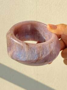 1 chiếc vòng tay nhựa trong suốt không đối xứng màu tím sáng, thiết kế độc đáo, thích hợp cho kỳ nghỉ hè, quà tặng cho bạn bè - Nhiều màu - Xem 15