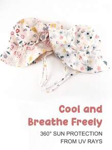 1pc Baby Girl Sun Hat Toddler Summer Beach Hat With Wide Brim UPF50+