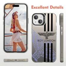 1 carcasă de telefon mobil neagră cu imprimeu grafic de vultur la modă, carcasă de protecție din PMMA, personalizată pentru telefoanele Apple, disponibile în mai multe culori